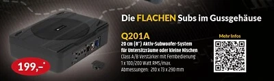 ESX Q-201 QUANTUM Untersitz Aktiv-Subwoofer 20 cm (8”) Aktiv-Subwoofer-System 20 - Bild 1 von 4