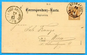 AUSTRIA/SLOVENIA  - 1885 NEUMARKTL - STATIONERY (1117-90) - Picture 1 of 2