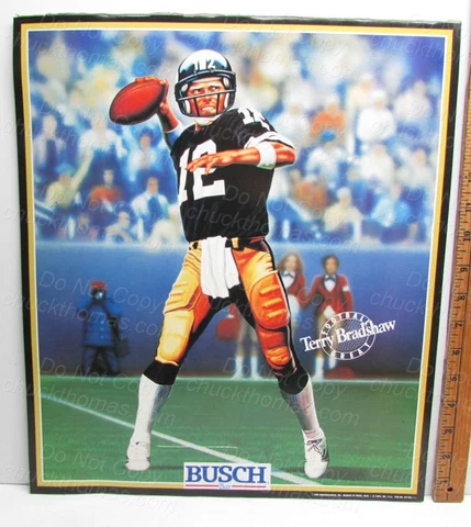 Pittsburgh Steeler Great Terry Bradshaw Busch Beer Advertising Poster Cover