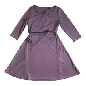 The Limited Lavendel lila Jersey Passform & Flare Kleid langärmelig Damen groß - Bild 1 von 6