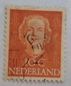 Niederlande Postage ~ Queen Juliana ~ Orang 10₵ Briefmarke ~ gestempelt ~ 1949 ~ 05 - Bild 1 von 6