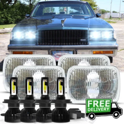 Fit 1982 1983 1984 1985-1987 Buick Regal 4PCS 4x6" LED Headlights Hi-Lo Beam - Image 1 of 4