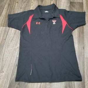 Texas Tech Red Raiders Under Armour HeatGear Polo Mens Red Medium Athletic Fit - Picture 1 of 13