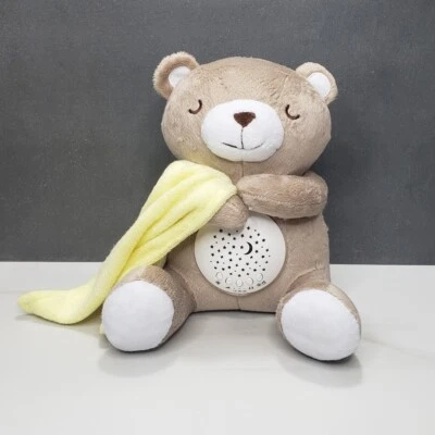 Máquina de sonido chupete para dormir bebé luz nocturna oso felpa recargable Foto 1 de 4