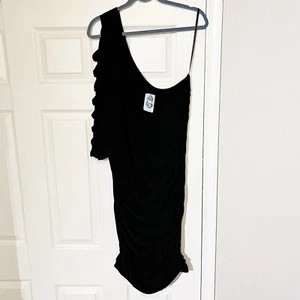 NWT Torrid Vintage Y2K Womens 3XL Dress Ruched One Shoulder Gothic USA - Picture 1 of 8