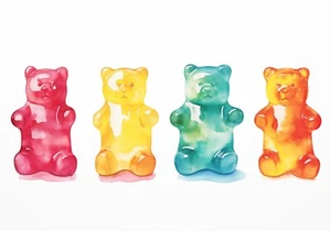 GUMMY BEARS CANVAS ART PRINT 18X24" or 24X36" READY TO HANG Candy Gummi Fun - Picture 1 of 3