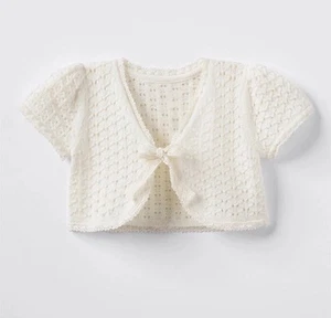 Matilda Jane Girls Marietta Crochet-Trimmed Sweater Shrug Cardigan Size 4 New - Picture 1 of 3