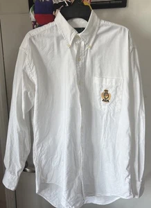 VTG 90s Polo Ralph Lauren Men’s Oxford Embroider Crest Shirt Prep Small(18)XL YT - Picture 1 of 9
