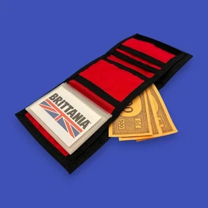 Vintage 1980's Brittania Trifold Wallet – Red & Black Nylon - New Old Stock - Bild 1 von 9