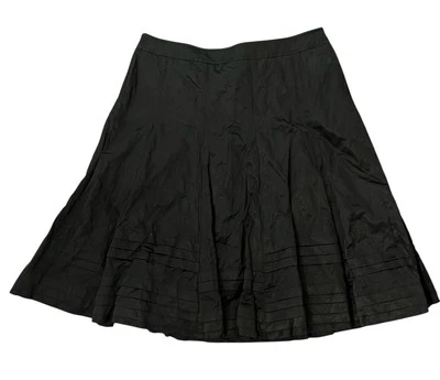 Rene Lezard 女式黑色复古 A 字褶下摆裙 EU 尺寸 40 美国 10 码 — 第 1/4 张图片