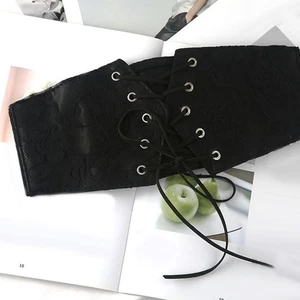 Elastic Corset Wide Belt Waistband Tied Waspie for Dresses Ladies Women Dresses - Picture 1 of 7