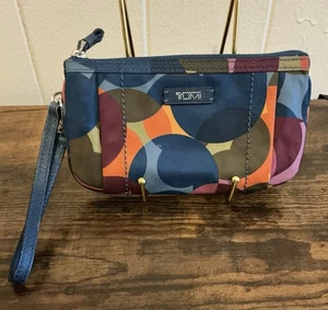 HTF Modern Vintage TUMI Vienna Triple Compartment Multicolor Wristlet Wallet - Picture 1 of 3