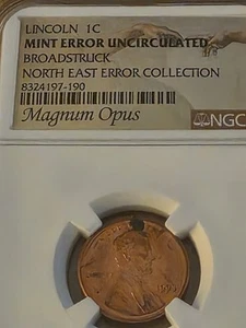 *BROADSTRUCK ERROR 1993 Lincoln 1c Mint Error Brilliant Unc (NGC CERTIFIED) - Picture 1 of 3