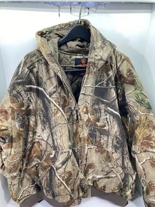 Game Winner Hunting Hooded Bomber Jacket Mens 3XL Multicolor Camo Zip Drawstring - Picture 1 of 13
