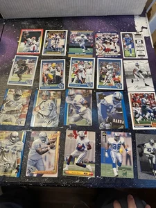 Lote de 20 tarjetas de la NFL de los Detroit Lions estrellas y cortes Barry Sanders Heman Moore Montgomery - Imagen 1 de 8