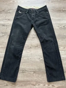Diesel Viker Straight Corduroy Jeans Mens 32x30 Black Button Fly - Picture 1 of 18