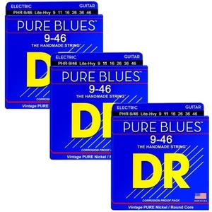 3 SETS DR E-Gitarrensaiten Pure Blues 9-46 Nickel Lite-Medium PHR-9/46 - Bild 1 von 6