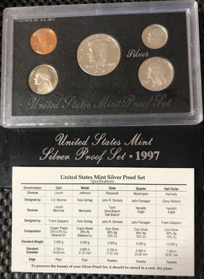 1997 U.S. Mint Silver Proof Set w COA & Box,and 1969 Proof Set No Box & COA - Image 1 of 4