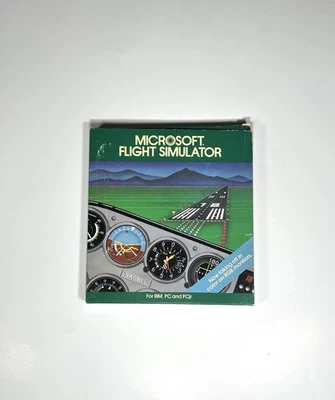 Microsoft Flight Simulator IBM - PC - PCjr Complete Box Disk Inserts Manual 1984 - Image 1 of 4