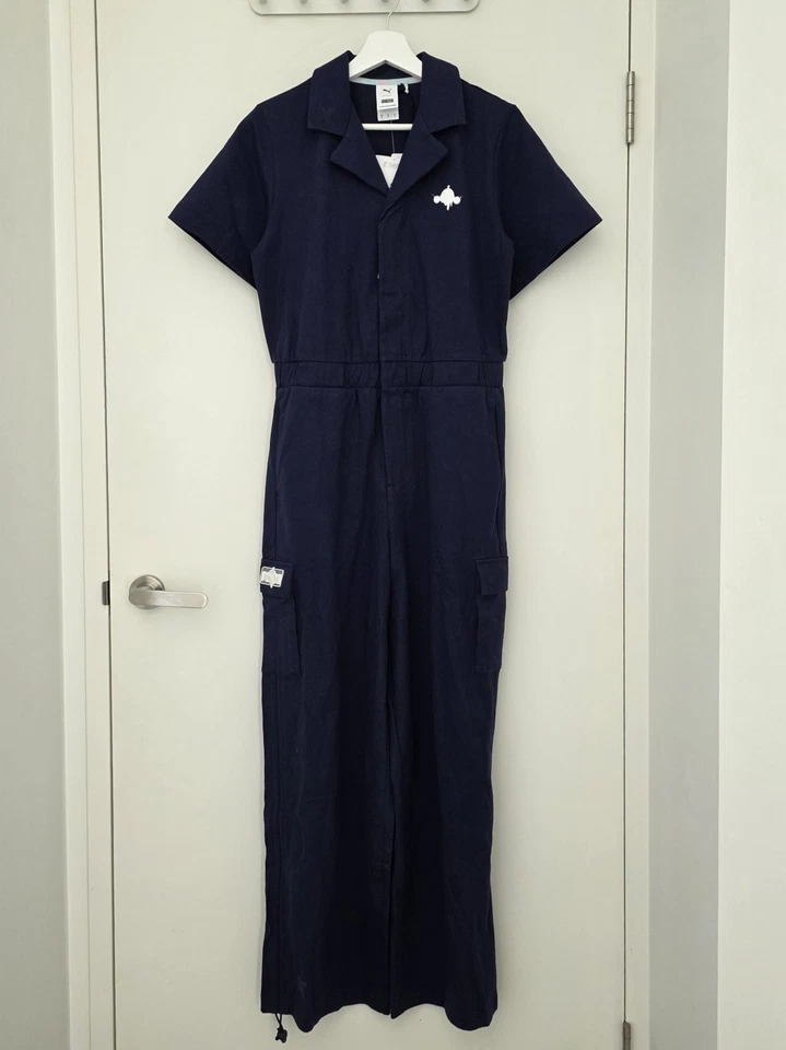 PUMA x SKULLPANDA Pop Mart Womens Jumpsuit Navy Coveralls Size S Boilersuit NWT - image 1 of 4