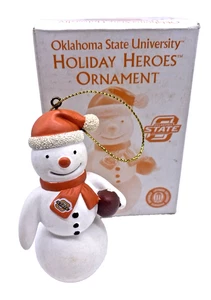 OSU Weihnachtsschmuck Oklahoma State University Schneemann in Box Vintage - Bild 1 von 9