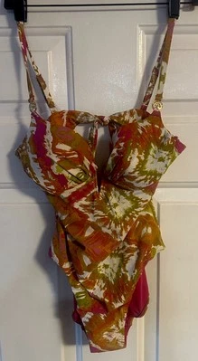 NATORI NP1975P Multicolor TRAJE DE BAÑO CON AROS DE UNA PIEZA 8 B/C Color Pina $160 Nuevo con etiquetas Foto 1 de 2