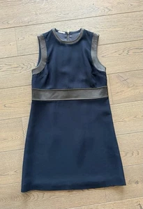 Elegante vestido de MIU MIU - IT 42 / S - leather detail dress - navy / black - Imagen 1 de 4