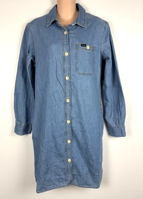NWT Lee Women's Denim Shirt Dress Long Sleeve Button Up Chambray Size S Western - Image 1 of 4