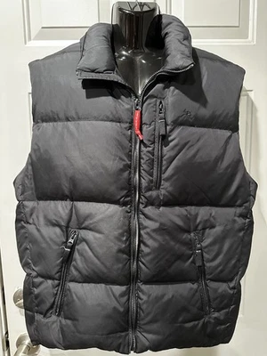 Old Navy 男式羽绒背心黑色 L 码绗缝无袖夹克保暖 — 第 1/4 张图片