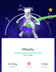 !!! Pokémon GO SHINY SHADOW MEWTWO Trade RARE Crypto Mewtu Purified Tausch !!! - Bild 1 von 3