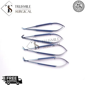 Titanium coated Neurosurgery Scissors Micro Scissors Angled Scissors - Picture 1 of 10