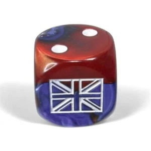 Chessex WWII GREAT BRITAIN GEMINI BLUE-RED/WHITE 12D6 16MM DICE BLOCK - Picture 1 of 1