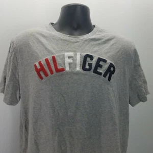 Camiseta Tommy Hilfiger Para Hombre Adulto Grande Gris Oruga Elevada Logotipo Hechizado - Imagen 1 de 9