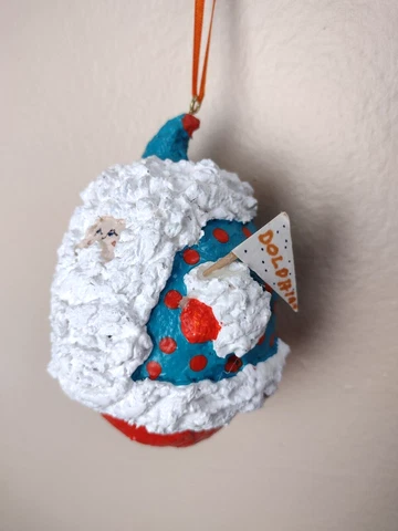 Handmade Miami Dolphins Santa Christmas Ornament 5" Holiday Football Figure Cover