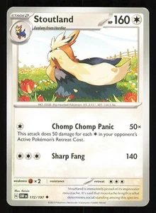 Stoutland 172/197 Regular Near Mint Pokemon TCG S&V Obsidian Flames OBF - Picture 1 of 1
