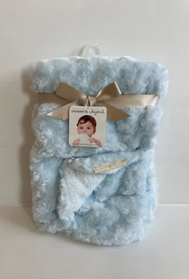 Blankets and Beyond Blue Swirl Baby Blanket Lovey Security Swaddle Texture Plush - Image 1 of 4