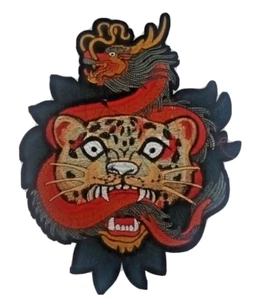 2X Chinese Dragon Camouflage Large Iron On/Sew on Embroidered Patch 12X9" - Picture 1 of 1