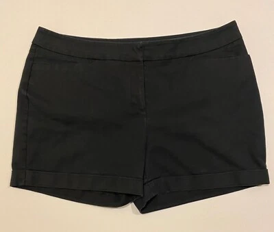 APT. 9 Women’s Black Short Shorts Size 16 Rolled Hem Cotton Blend - Imagem 1 de 4
