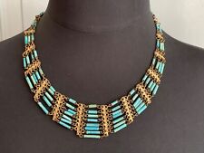 Schöne Vintage North Afrikanisch Ethnisch Halskette - Schläuche Von Türkis
