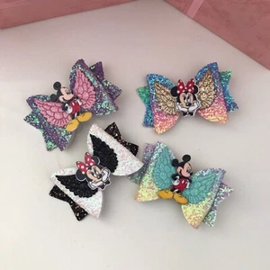 Minnie Mouse Hair Clips With Bows 4 Pieces Included - Picture 1 of 7