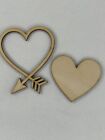 Custom Laser Cut Unfinished Heart With Insert Included Shape Wood Craft Cutout