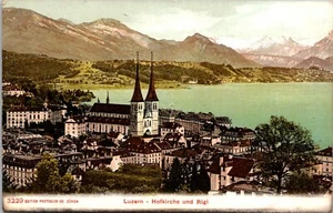Postal Lucerna Hofkirche y Rigi Suiza - Imagen 1 de 2