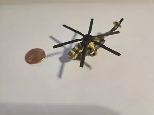 Micro Machines Military CH-54 Sky Crane Green Tan Helicopter Vintage Galoob - Picture 1 of 3