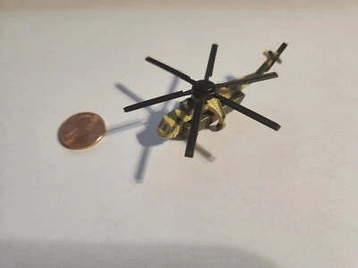 Micro Machines Military CH-54 Sky Crane Green Tan Helicopter Vintage Galoob - Image 1 of 3