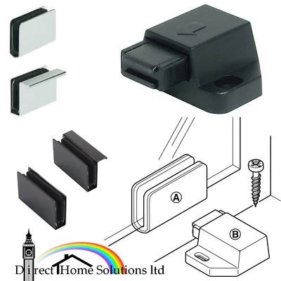 1 X Single Magnetic Pressure Catch Push To Open Touch For Double Glass Doors - Image 1 of 4