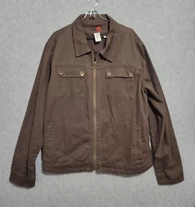 G by Guess Chore Jacket Men XXL Brown Trucker Full Zip Utility Outdoor Y2K - Bild 1 von 21