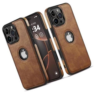 Design Compatible with iPhone 16 Pro Max Case Leather Business Vintage Slim Soft - Picture 1 of 6