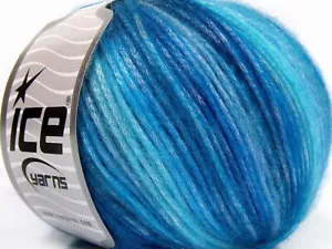 Ice Yarns Picasso Yarn 50g 115m soft medium shiny 64622 Turquoise Blue Shades - Picture 1 of 3