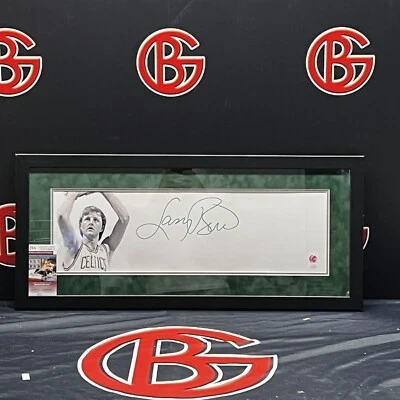 Larry Bird Boston Celtics Signed 8X26 Photo 15x32 Frame Autographed Beckett BAS - Image 1 of 4