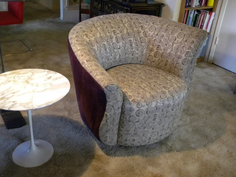 Vladimir Kagan Corkscrew/ Nautilus Style Swivel Lounge Chair by Lazar Ind. of NC Cover